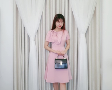 đầm hồng cute
