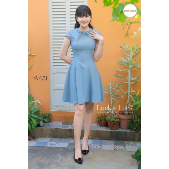 Đầm form A - Màu Xanh Dương