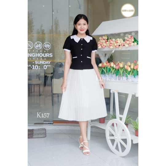 Áo sơ mi phối cổ 