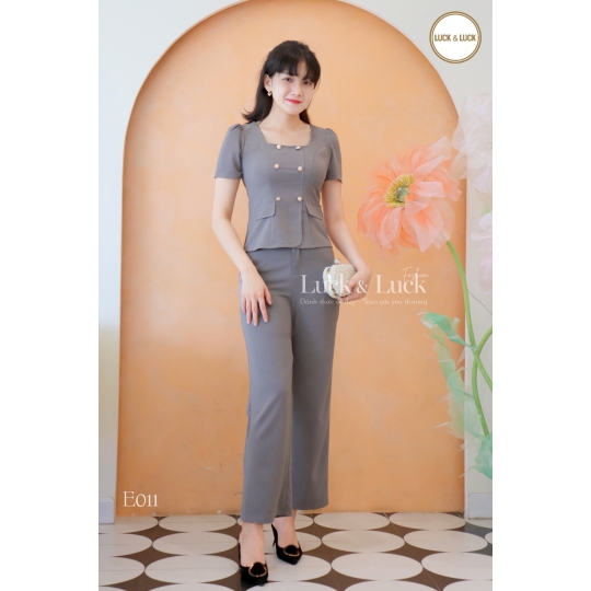SET BỘ CỔ VUÔNG PHỐI 6 NÚT TRƯỚC
