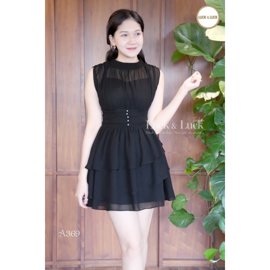 Đầm suông sát nách 3 tầng