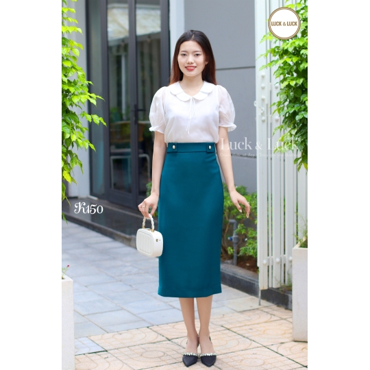 Sơ mi cổ sen - Màu Trắng