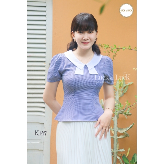 Áo sơ mi cổ sen - Màu Tím
