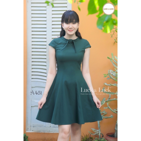 Đầm form A - Màu Xanh