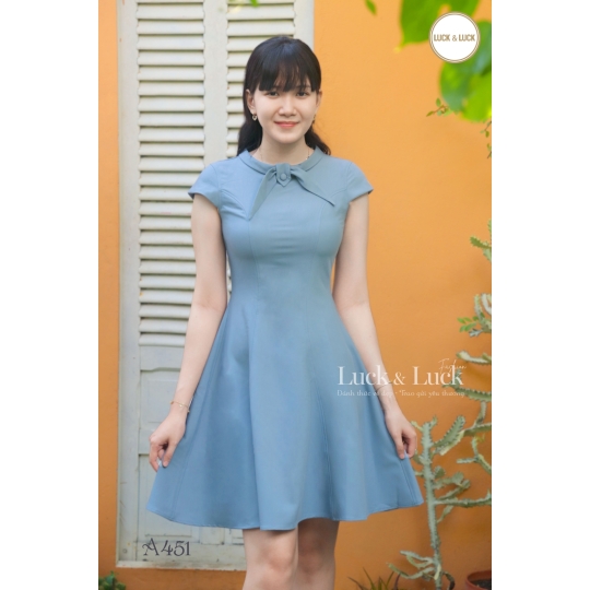 Đầm form A - Màu Xanh Dương