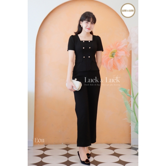SET BỘ CỔ VUÔNG PHỐI 6 NÚT TRƯỚC
